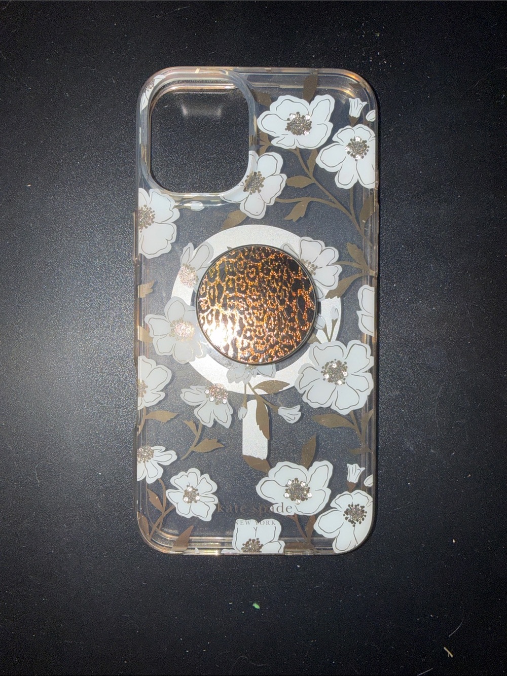 iPhone 16 Plus Case - kate spade White & Gold Clear Floral